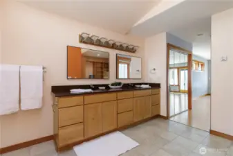 There are also double sided closets between the Bedroom and Bath