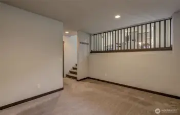 Bonus family room on lower level with ample space for entertainment.