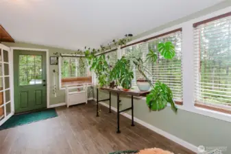 Looking at Main entry from the fully finished Porch/sunroom