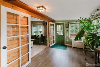 Turning into the living room from the porch/sunroom