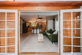 Looking into the Living Room from the porch/sunroom