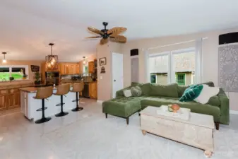 Living room and kitchen