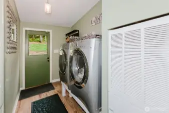 Laundry room and back door on to patio
