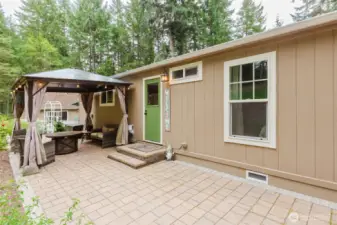 Patio seating area and back door