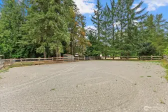 A dream for horse lovers! This property boasts a well-maintained barn with multiple stalls, a dedicated tack room, and a 60 x 80 riding arena.