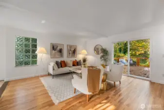 deck through sliders from living room