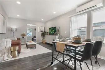Dining room and living room