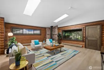 Upon entering your retreat, you are greeted by a cozy living room.