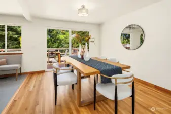 Sizable Dining Room easily accommodates dinner parties and easily connects to the deck and backyard.