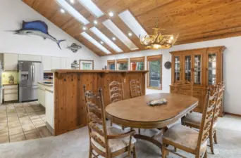 Multi Skylights add brightness to the kitchen