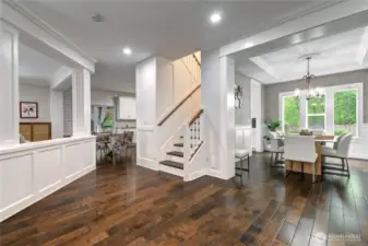 Beautiful staircase leading up to bedrooms.
