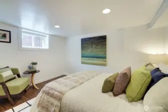 Lower level bedroom, office, or workout space.