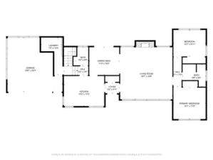 Floor plan of the upper floor.  Note the sketch does not show the deck.