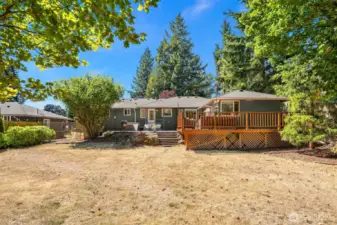 Fully-fenced yard to keep Fido safe and happy.