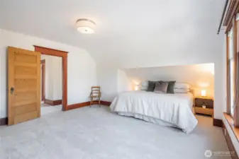 large primary bedroom with 2 closets