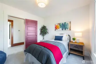 one of three upstairs bedrooms