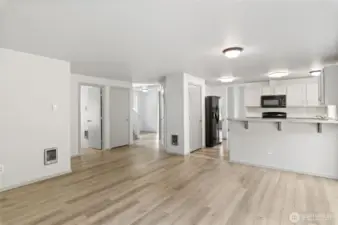 Family Room to Kitchen and Hall