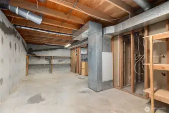 Basement with the furnace