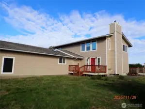 Front of home with Fully Fenced yard