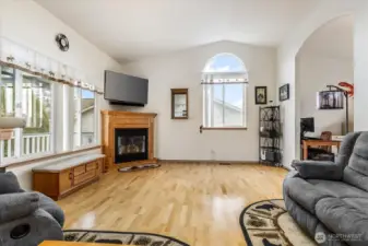 Living room with fireplace