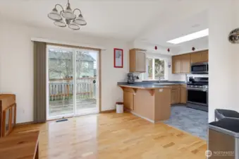 Dining room and kitchen