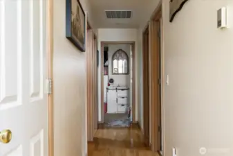 Hallway beds and baths