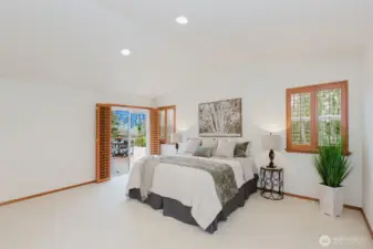 Primary suite opens to enormous deck