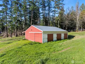 Barn situated at the top of the lot, providing visibility and easy access.