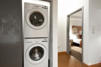 In-unit washer and dryer.