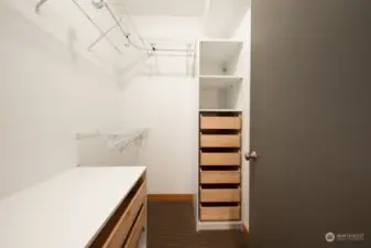 Walk-in closet, ideal for all of your storage needs.