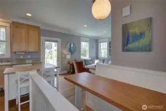 The living space is full of light and you'll love dining and playing games at this built in booth!