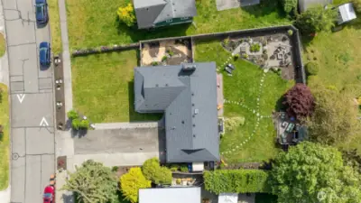 Overhead shot of the 11,900sqft lot.
