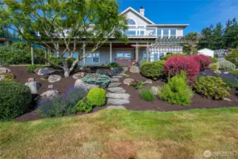 Beautifully landscaped and fenced back yard.
