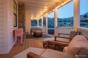 View of outdoor living area and lounge area.