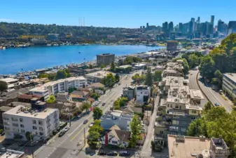 aerial shot of location