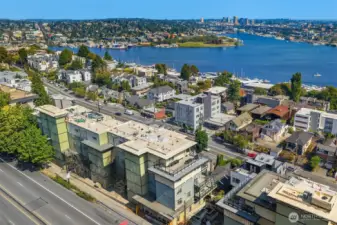 aerial shot of location
