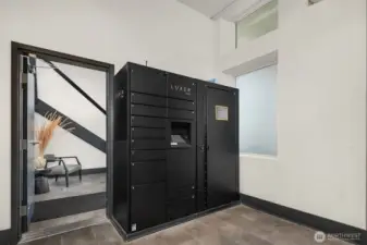 secure package storage off lobby