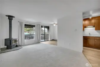 Light and bright Open Concept living room/dining nook