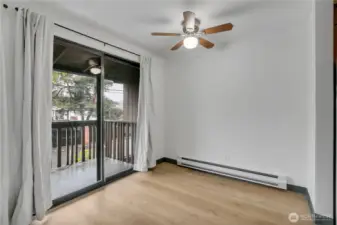 Dining Nook opens to balcony.