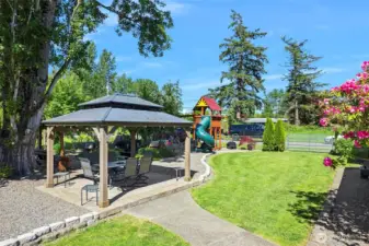 ~Gazebo ready for entertaining & Big Toy graveled Play Area~