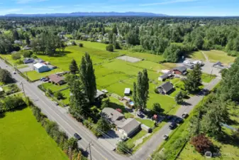 ~Aeriel View of Front to Back of Property ~ Back yard Sunsets are Unforgettable~