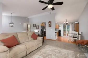 Upstairs Living Room Looking at dining room