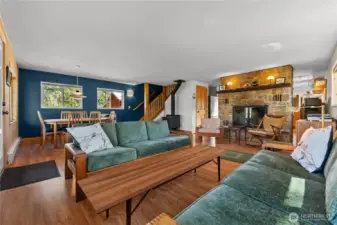 Fireplace & wood stove along with Wall heat keep it toasty!