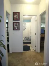 Main bath and bedrooms on both sides off Living room.
