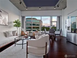 Sunset from your window , special added lights in the sound proof acoustic ceiling