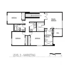 Top Level Floor plan - Bedrooms up