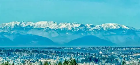 Olympic Mountains are a show -stopping part of the 180 degree view!