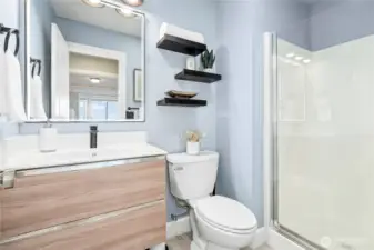 Main floor 3/4 bath next to the 2nd bedroom