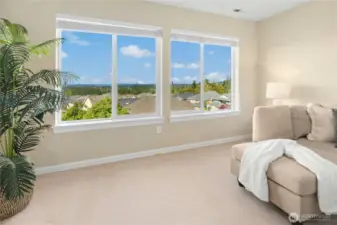 Big VIEWS from the Bonus Room upstairs are stunning!