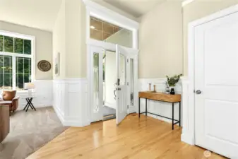 Inviting entry is open and airy and you can immediately see the views.